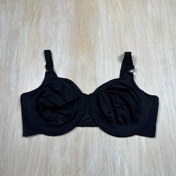 Curvation Black Smoother Stretch T Shirt Casual Everyday Underwire Bra 44DDD - Picture 1 of 10
